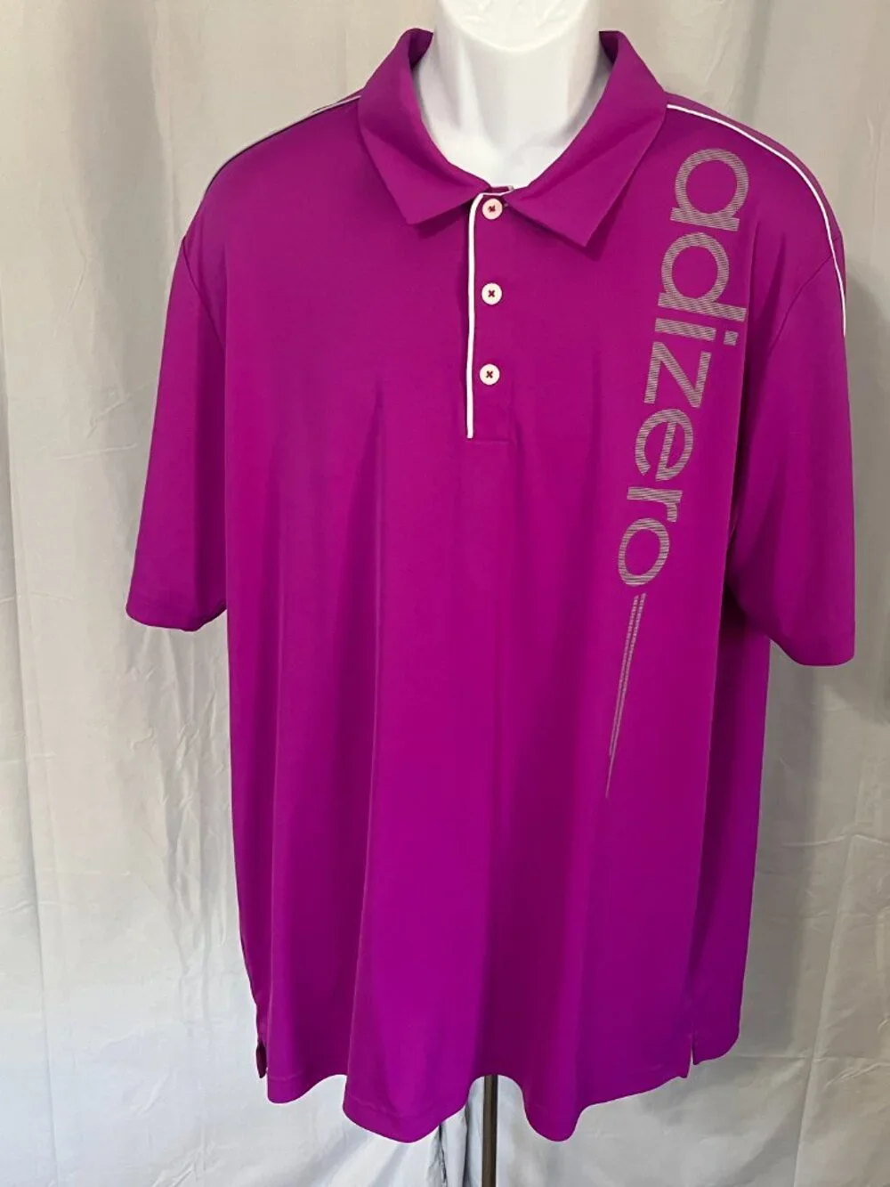 adidas Golf ⛳ Men’s XXL AdiZero Tour Fuchsia White Performance Polo Shirt 🔥